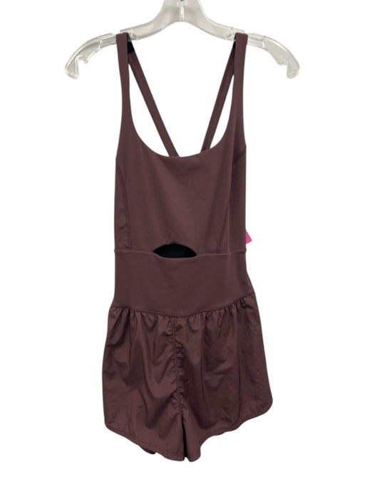 FP Movement Size M Mauve Purple Polyamide Blend Criss Cross Back Cutouts Romper Mauve Purple / M