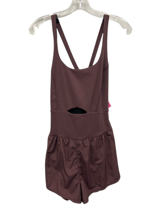 FP Movement Size M Mauve Purple Polyamide Blend Criss Cross Back Cutouts Romper Mauve Purple / M
