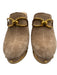 Veronica Beard Shoe Size 9.5 Taupe Beige Leather Upper Suede Mule Platform Clogs Taupe Beige / 9.5