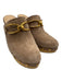 Veronica Beard Shoe Size 9.5 Taupe Beige Leather Upper Suede Mule Platform Clogs Taupe Beige / 9.5