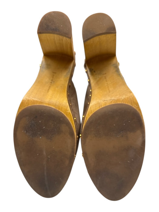 Veronica Beard Shoe Size 9.5 Taupe Beige Leather Upper Suede Mule Platform Clogs Taupe Beige / 9.5