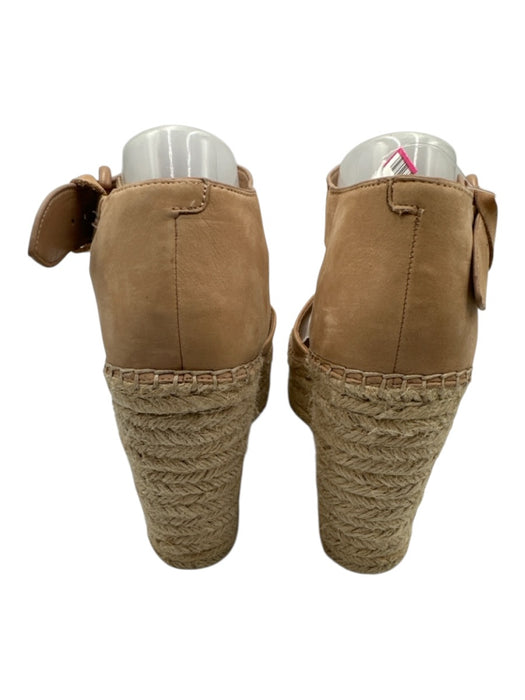Marc Fisher Shoe Size 10 Beige Leather Upper Ankle Buckle Platform Espadrille Beige / 10