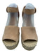 Marc Fisher Shoe Size 10 Beige Leather Upper Ankle Buckle Platform Espadrille Beige / 10