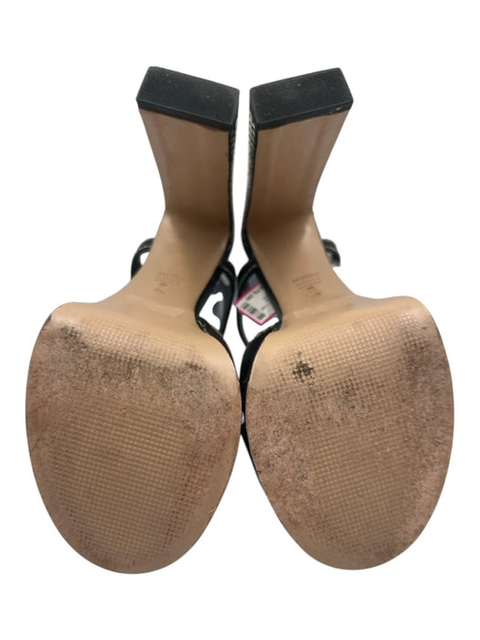 Schutz Shoe Size 9 Black & White Leather Upper Contrast Stitch Platform Sandals Black & White / 9