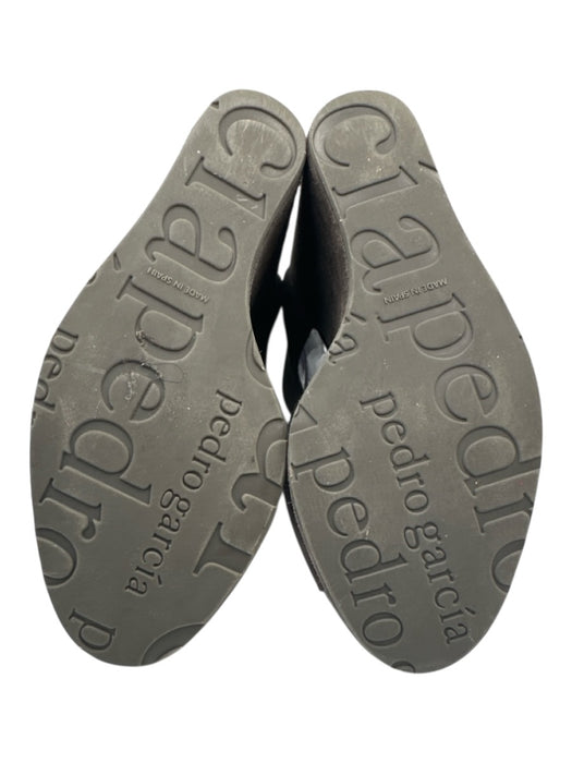 Pedro Garcia Shoe Size 39.5 Gray Leather Upper Suede Velcro Strap Caged Sandals Gray / 39.5