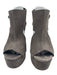 Pedro Garcia Shoe Size 39.5 Gray Leather Upper Suede Velcro Strap Caged Sandals Gray / 39.5