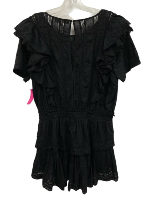 Loveshackfancy Size M Black Cotton swiss dot Short Sleeve Mini Dress Black / M