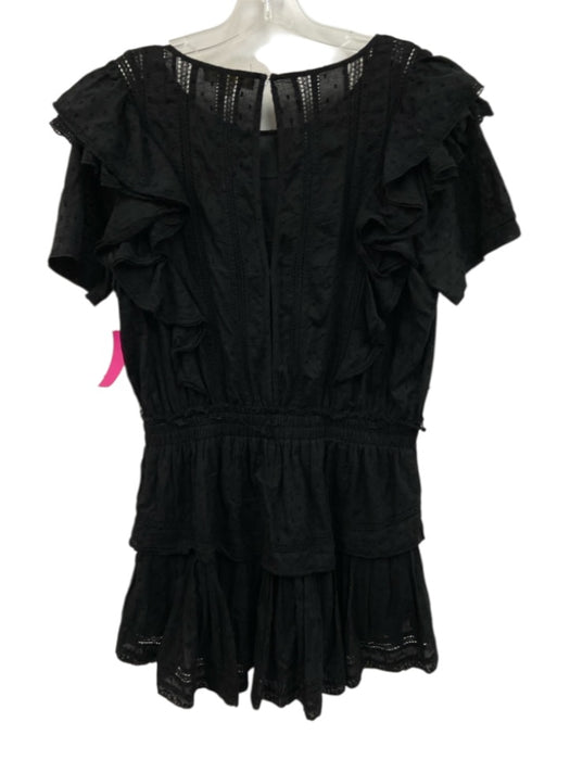 Loveshackfancy Size M Black Cotton swiss dot Short Sleeve Mini Dress Black / M