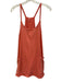 FP Movement Size S Coral Orange Cotton V Neck Pockets Mini Romper Dress Coral Orange / S