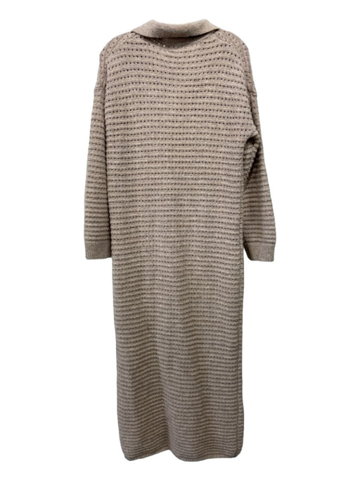 525 America Size S Oatmeal Cotton Blend Collared Long Sleeve Sweater Dress Oatmeal / S