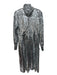Neon Rose Size XS Silver Polyester Sequined Shimmer Button Trim Collared Dress Silver / XS