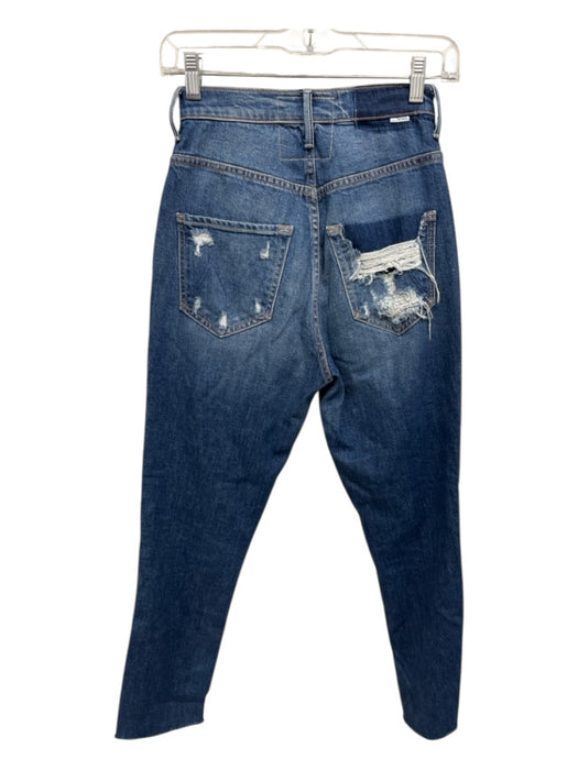 Mother Size 25 Medium Wash Cotton Zip Fly Distressed Jeans Medium Wash / 25