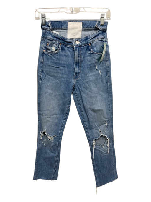 Mother Size 25 Light Wash Cotton Distressed Zip Fly Jeans Light Wash / 25