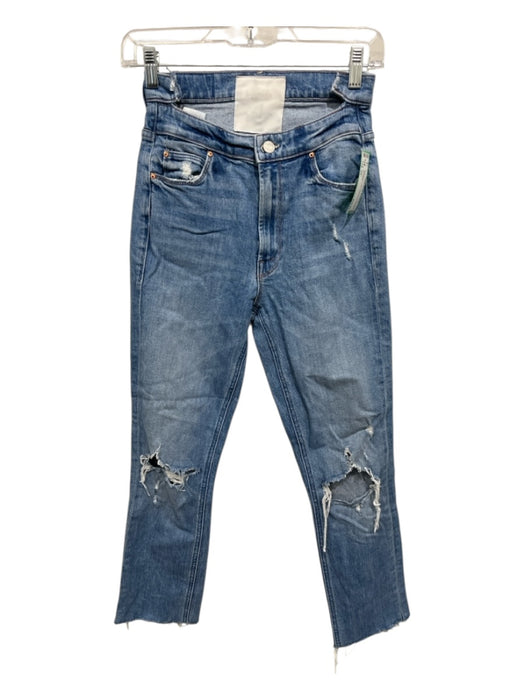 Mother Size 25 Light Wash Cotton Distressed Zip Fly Jeans Light Wash / 25