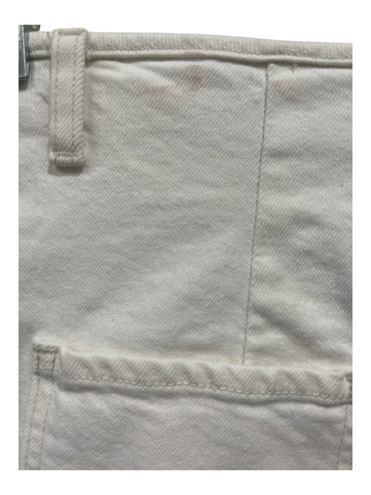 Le Jean Size XS White Cotton Zip Fly Frayed Hem Pockets Mini Skirt White / XS