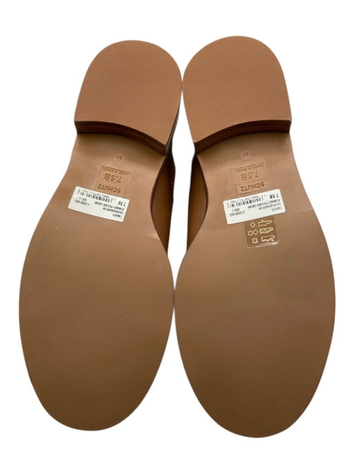 Schutz Shoe Size 7.5 Brown Leather Studded Round Toe Chelsea Booties Brown / 7.5