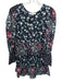 Loveshackfancy Size 2 Black & Multi Cotton V Neck Floral Tiered Skirt Mini Dress Black & Multi / 2