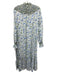 Zara Size S White & Multi Viscose Blend Smocked Detail Maxi Floral Dress White & Multi / S
