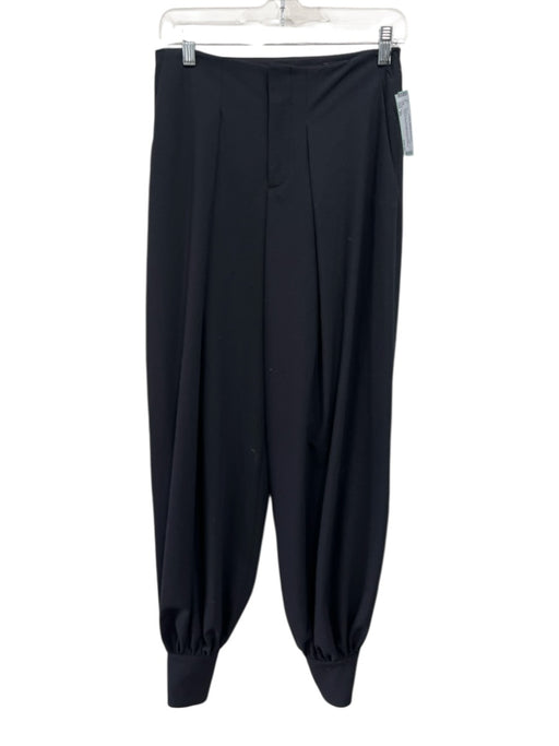Zara Size XS Black Poly Blend Zip & Hook Closure Pleat Cuffed Ankle Pants Black / XS