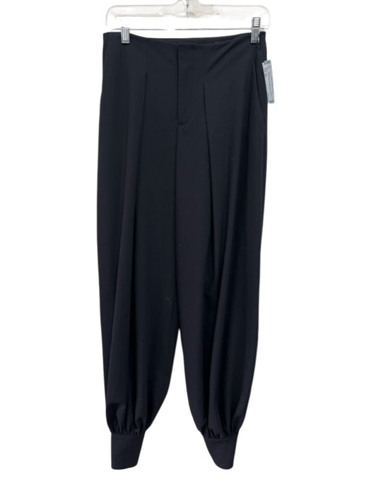 Zara Size XS Black Poly Blend Zip & Hook Closure Pleat Cuffed Ankle Pants Black / XS