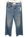 Mother Superior Size 25 Blue Wash Cotton Zip & Button Whiskering Wide Leg Jeans Blue Wash / 25