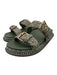 Ulla Johnson Shoe Size 37 Green Leather open toe Raffia Buckle Detail Sandals Green / 37