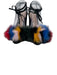 Loeffler Randall Shoe Size 7B Black & Multi Suede Faux Fur Wrap Ankle Sandals Black & Multi / 7B