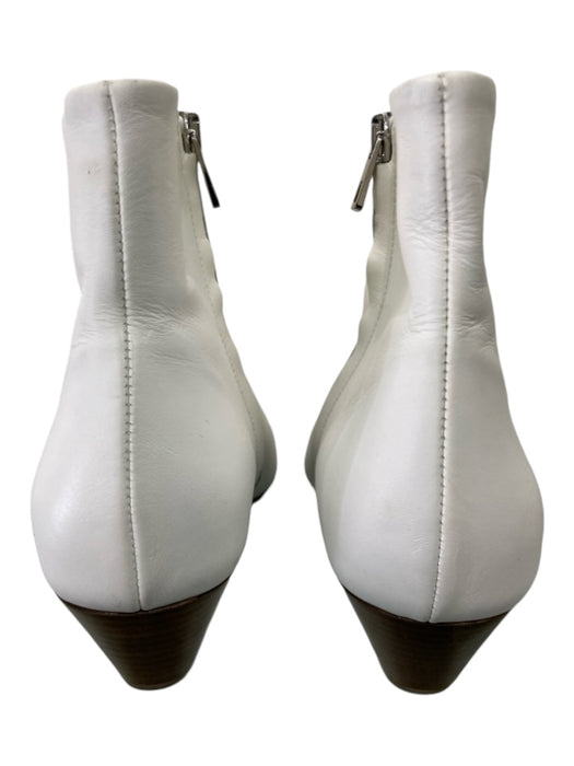 Vince Shoe Size 9 White & Brown Leather Pointed Toe Inner Side Zip Ankle Booties White & Brown / 9