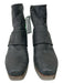 Coclico Shoe Size 39.5 Charcoal Gray Leather Square Toe Inner Side Zip Booties Charcoal Gray / 39.5