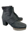 Coclico Shoe Size 39.5 Charcoal Gray Leather Square Toe Inner Side Zip Booties Charcoal Gray / 39.5