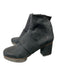 Coclico Shoe Size 39.5 Charcoal Gray Leather Square Toe Inner Side Zip Booties Charcoal Gray / 39.5