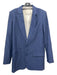 Tibi Size 6 Blue Viscose & Linen Blend Blazer 2 button Shoulder Bag Jacket Blue / 6