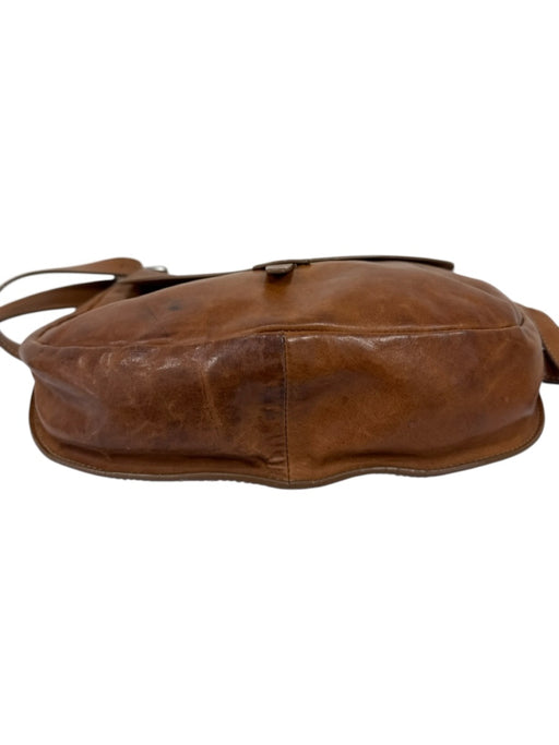 Massimo Palomba Brown Leather Flap Adjustable Crossbody Bag Brown / Medium