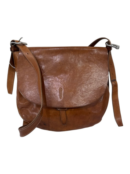Massimo Palomba Brown Leather Flap Adjustable Crossbody Bag Brown / Medium