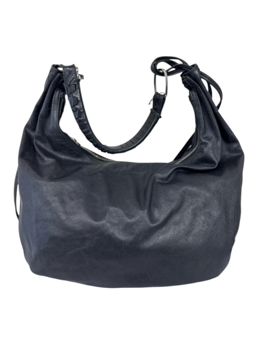 Miu Miu Black Leather Adjustable Whipstitch Shoulder Bag Black / M