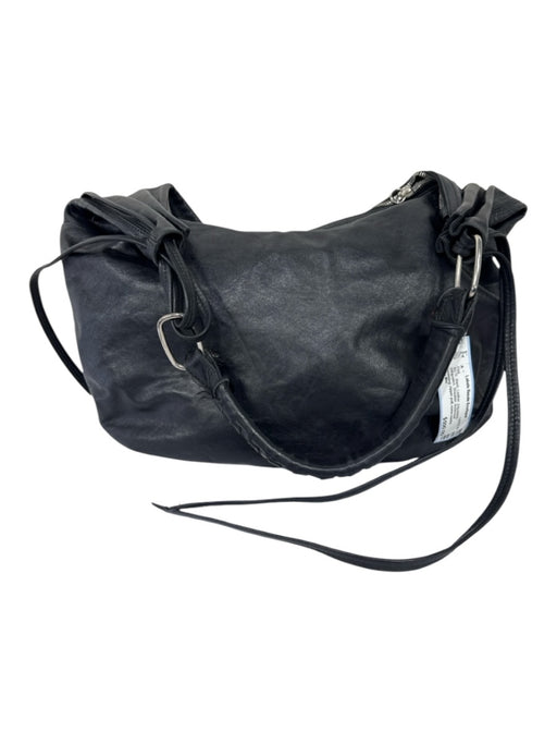 Miu Miu Black Leather Adjustable Whipstitch Shoulder Bag Black / M