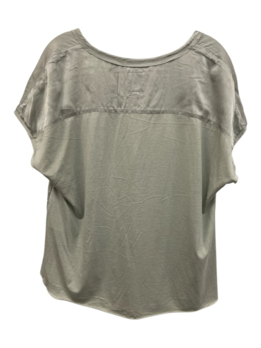 Go > Go Silk Size M Seafoam Green Silk & Cotton Tie V Neck Cap Sleeve Top Seafoam Green / M
