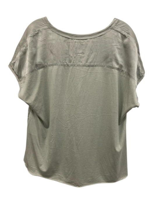 Go > Go Silk Size M Seafoam Green Silk & Cotton Tie V Neck Cap Sleeve Top Seafoam Green / M