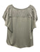 Go > Go Silk Size M Seafoam Green Silk & Cotton Tie V Neck Cap Sleeve Top Seafoam Green / M