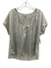 Go > Go Silk Size M Seafoam Green Silk & Cotton Tie V Neck Cap Sleeve Top Seafoam Green / M