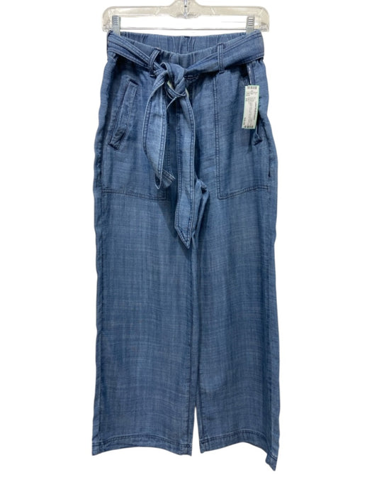 Lilla P Size XS Medium dark wash Lyocell Chambray Elastic Waist Pocketed Pants Medium dark wash / XS