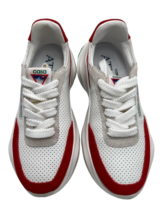 Casa Sport Shoe Size 4.5 White Green Red Synthetic Lace Up Perforated Sneakers White Green Red / 4.5