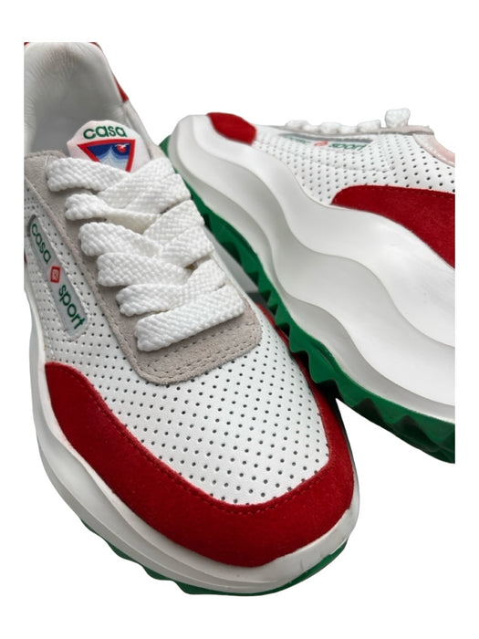 Casa Sport Shoe Size 4.5 White Green Red Synthetic Lace Up Perforated Sneakers White Green Red / 4.5