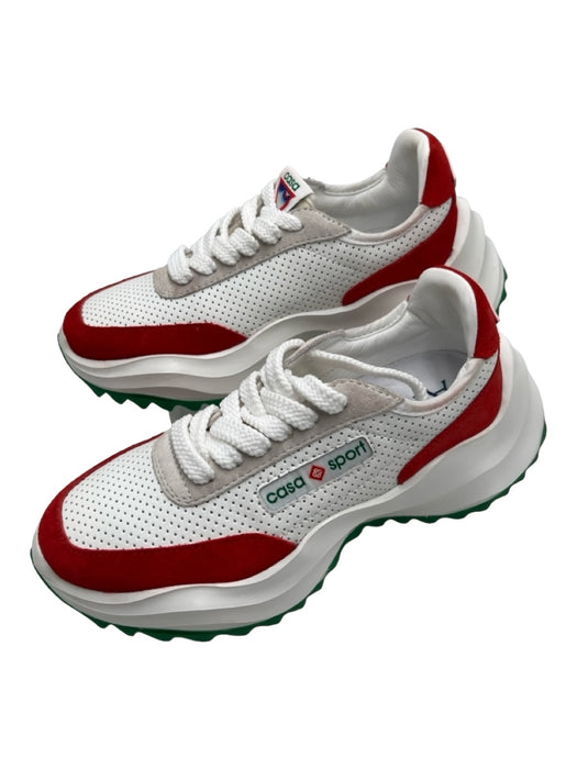 Casa Sport Shoe Size 4.5 White Green Red Synthetic Lace Up Perforated Sneakers White Green Red / 4.5