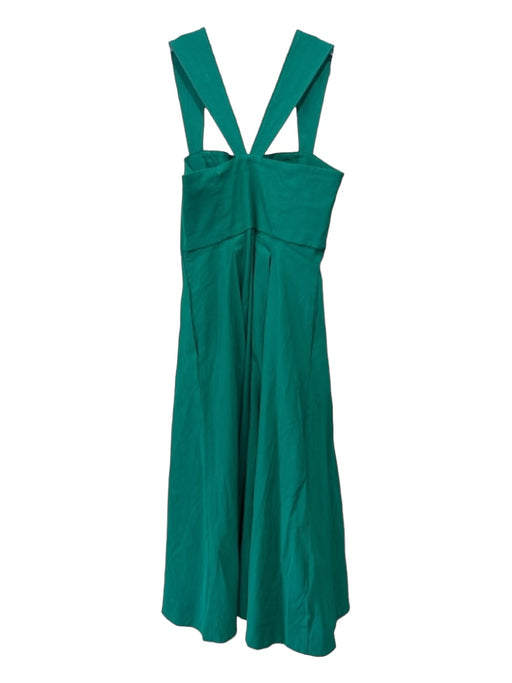 Maeve Size 0P Green Viscose Blend Button Front Sleeveless Midi Dress Green / 0P