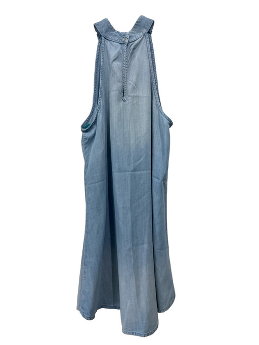 Cloth & Stone Size PXS Chambray Cotton High Neck Sleeveless Washed Dress Chambray / PXS