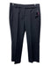 Holt Renfrew Size 4 Black Wool & Spandex Zip & Button Side Pockets Trouser Pants Black / 4