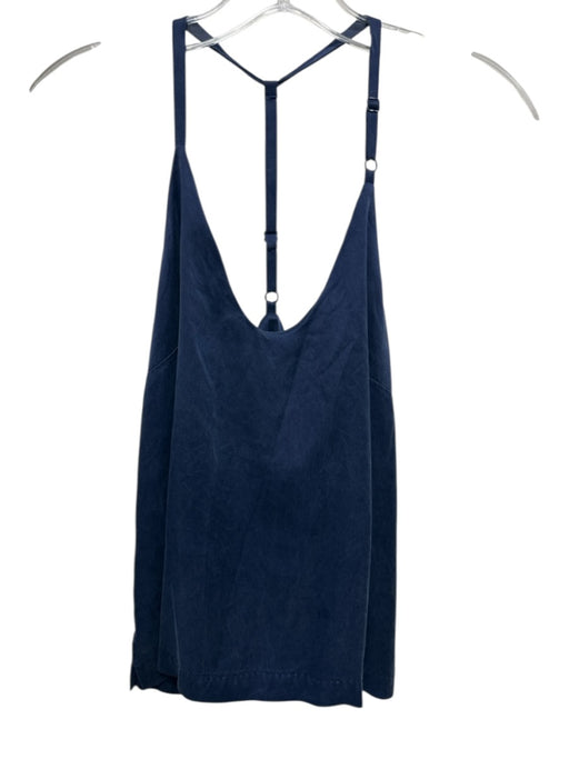 Lunya Size XS Navy Washed Silk Spaghetti Strap Tank Bermuda Pajama Pant Set Navy / XS