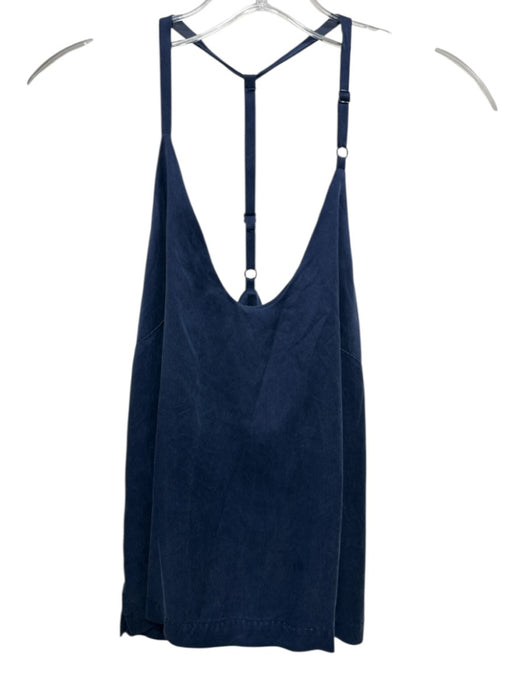 Lunya Size XS Navy Washed Silk Spaghetti Strap Tank Bermuda Pajama Pant Set Navy / XS
