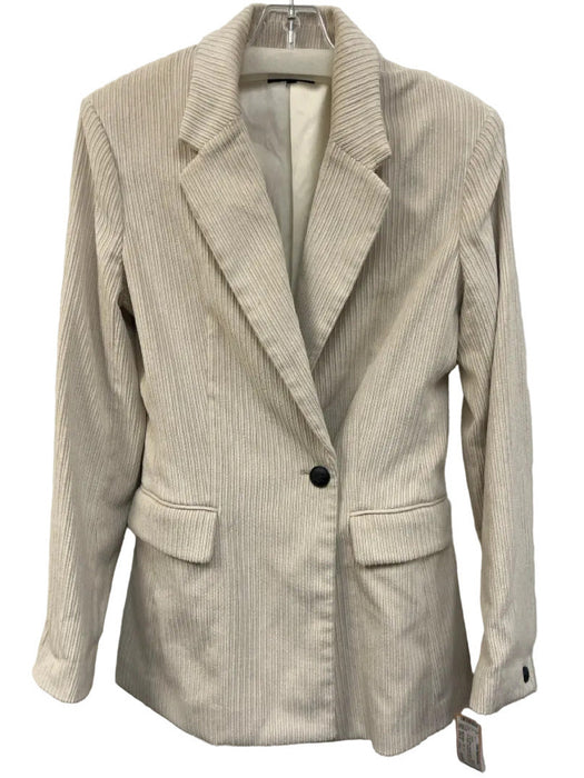 Rag & Bone Size Est S Cream White Polyester Blend Corduroy One Button Jacket